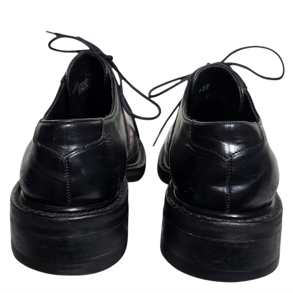 VINTAGE Y2K KICKERS LEATHER BROGUE OXFORD SHOES BLACK & OXBLOOD SZ 7.5 - Picture 4 of 10